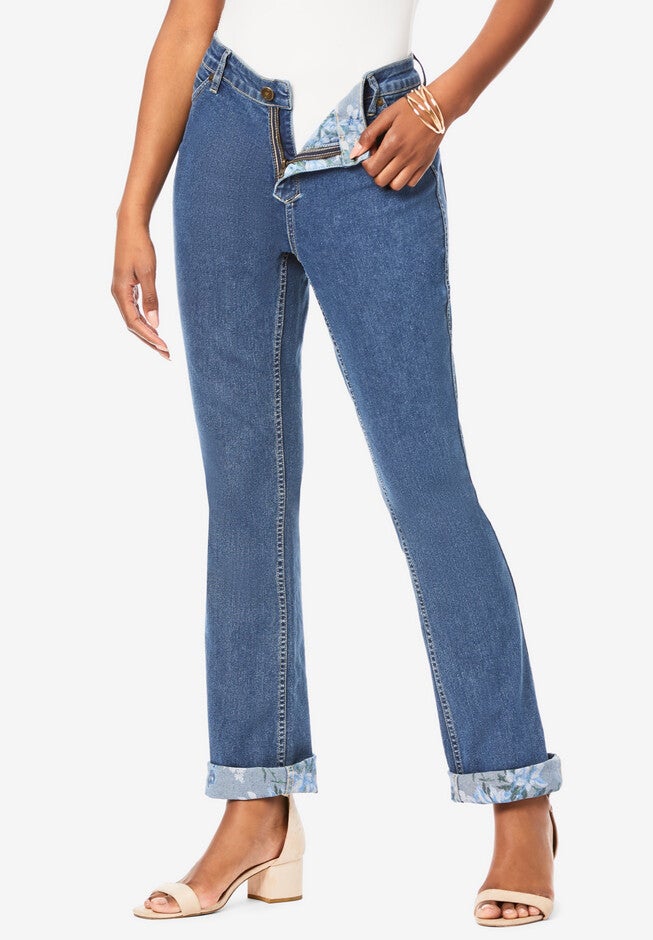 Reversible Printed Bootcut Jean, , alternate image number 3