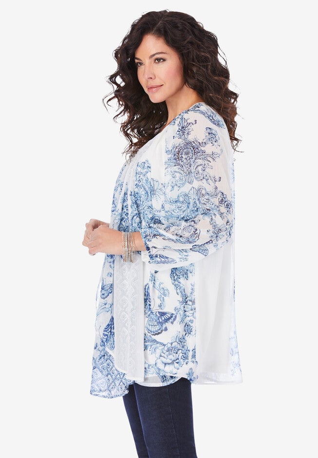 Embellished Print Top, , alternate image number 2