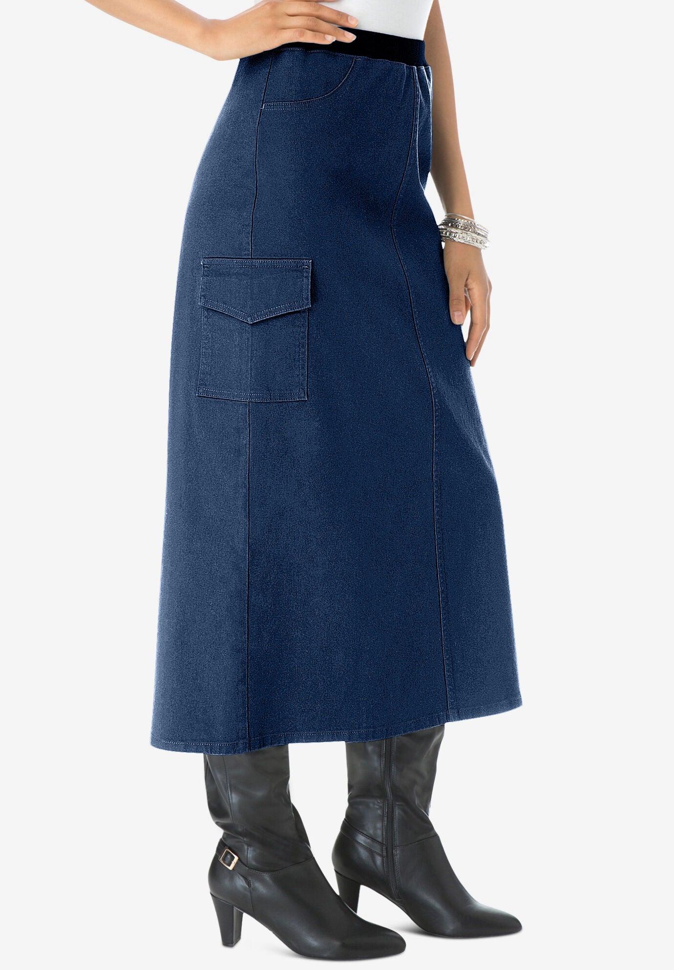 Plus Size Invisible Stretch&reg; All Day Cargo Skirt, , on-hover image number 1