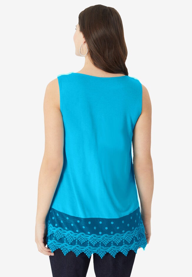 Illusion Lace Bib Tank, , on-hover image number null