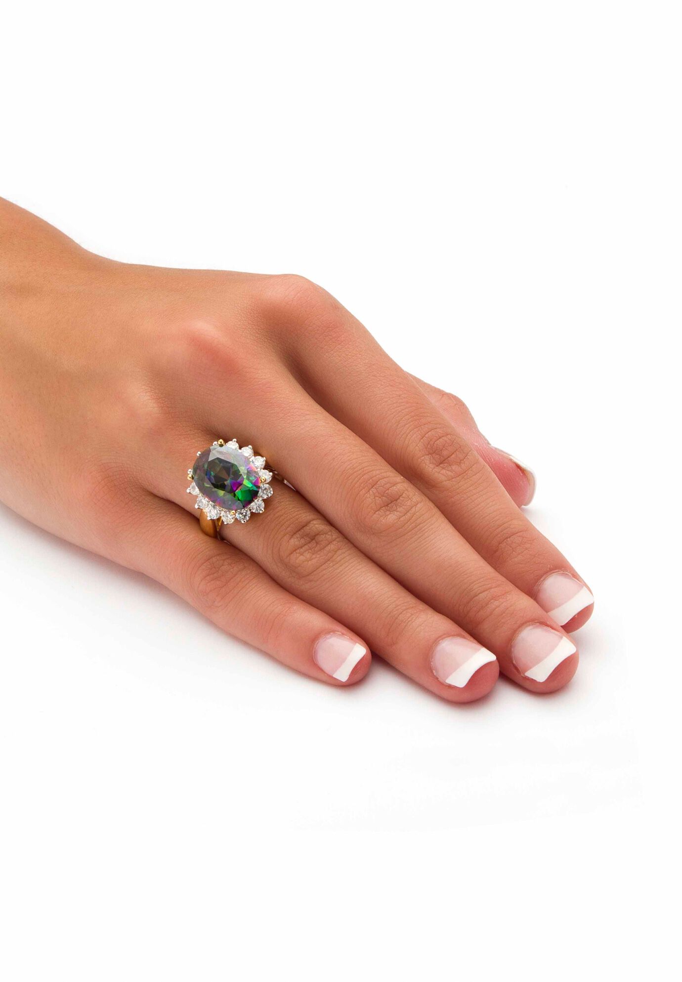 Gold-Plated Cubic Zirconia Cocktail Ring, , alternate image number 2