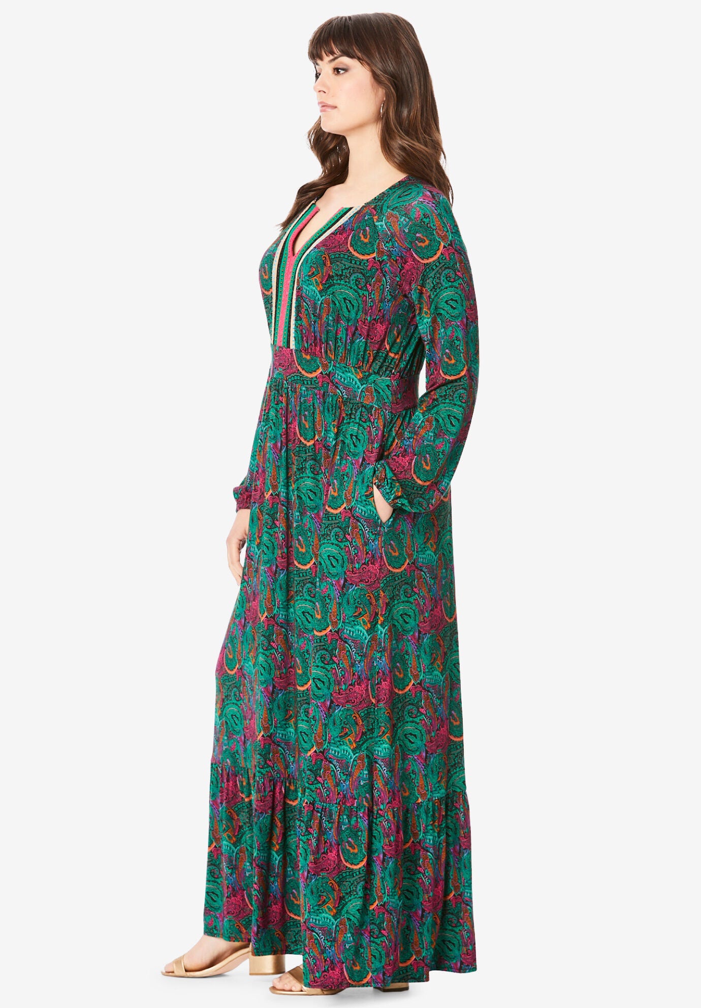 Boho Knit Maxi Dress, , alternate image number 2