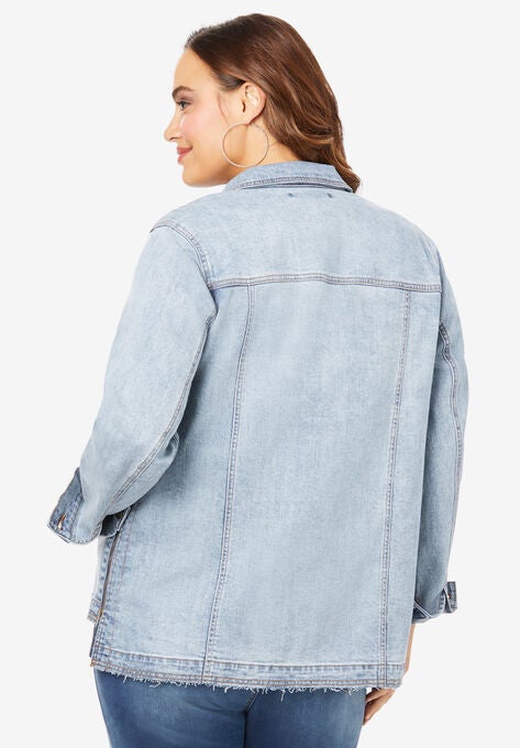Distressed Denim Jacket, , on-hover image number null