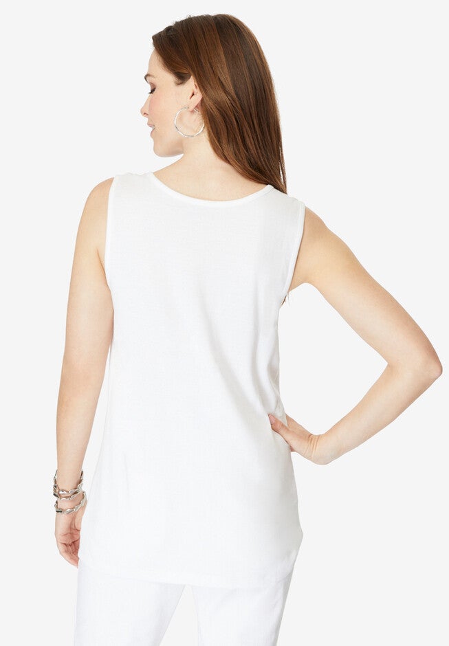 Rhinestone-Trimmed Tank, , on-hover image number null