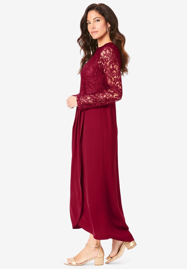 Tulip-Hem Lace Dress, , alternate image number null