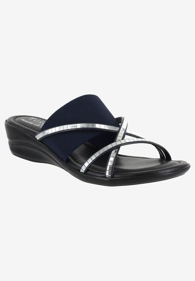 Addilyn Tuscany Wedge by Easy Street®, NAVY, hi-res image number null