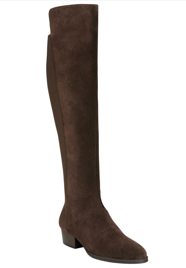 Cross Country Wide Calf Boots , BROWN SUEDE, hi-res image number null