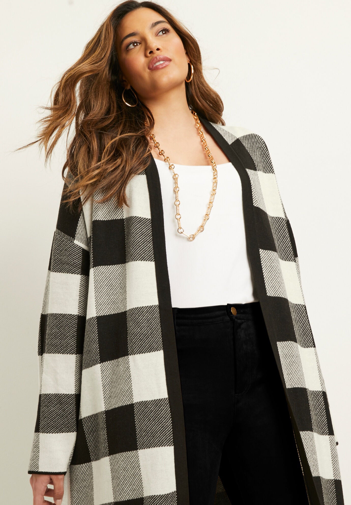 Open-Front Cardigan, , alternate image number 3