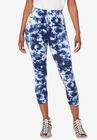Essential Stretch Capri Legging, NAVY EYELET TIE DYE, hi-res image number null