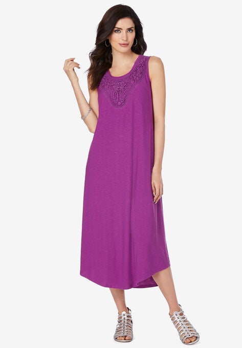 Lace Tank Dress, PURPLE MAGENTA, hi-res image number null