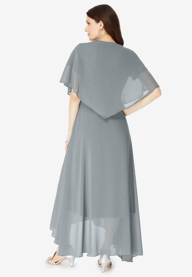Chiffon Faux Wrap Dress, , on-hover image number null