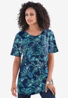 Crewneck Ultimate Tee, NAVY PAISLEY VINES, hi-res image number null