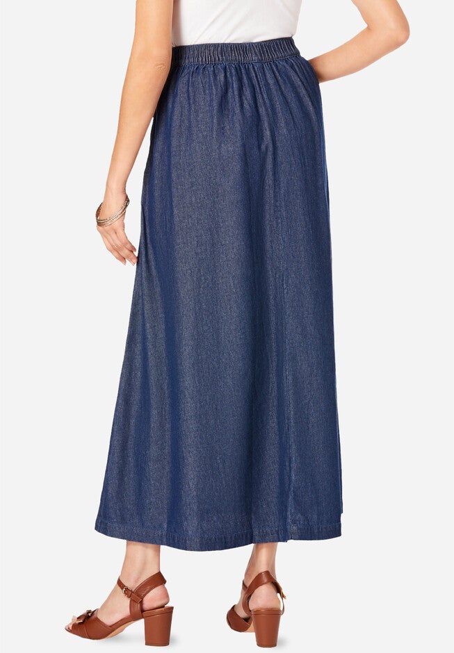 Chambray Maxi Skirt, , on-hover image number 1