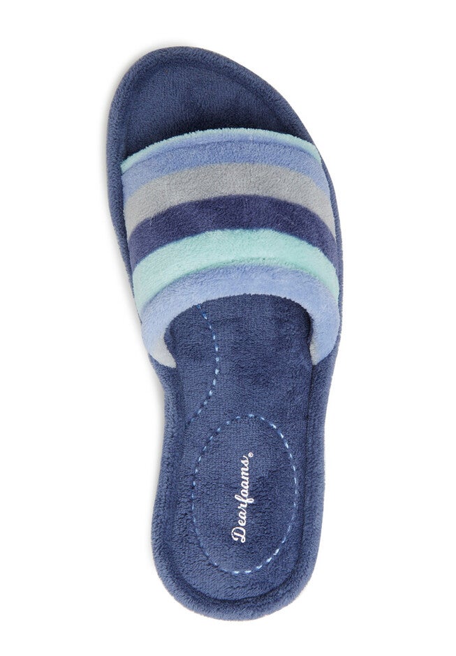 Alice Colorblocked Microfiber Terry Slide by Dearfoams, , alternate image number null