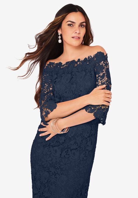 Off-The-Shoulder Lace Dress, , alternate image number null