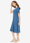 Button-Front Soft Knit Dress, , alternate image number null