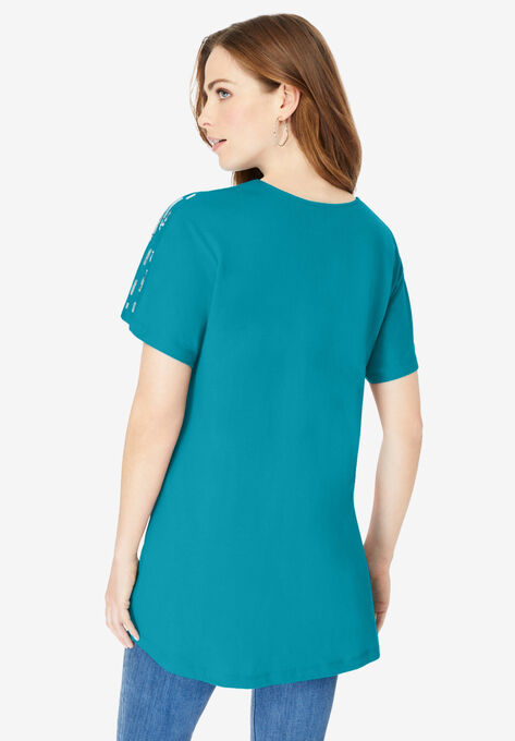 Embellished Tunic with Side Slits, , on-hover image number null