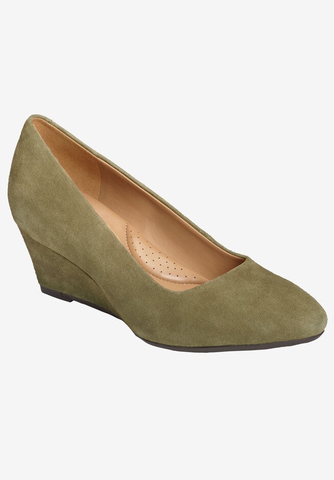 Inner Circle Wedge , GREEN SUEDE, hi-res image number null