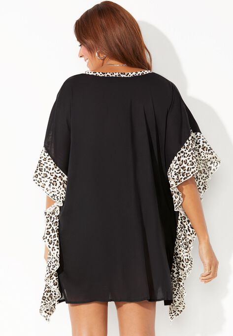 Emi Printed Trim Cover Up Tunic, , on-hover image number null