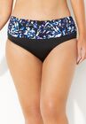 Foldover Swim Brief, DARK PURPLE LEAF, hi-res image number null