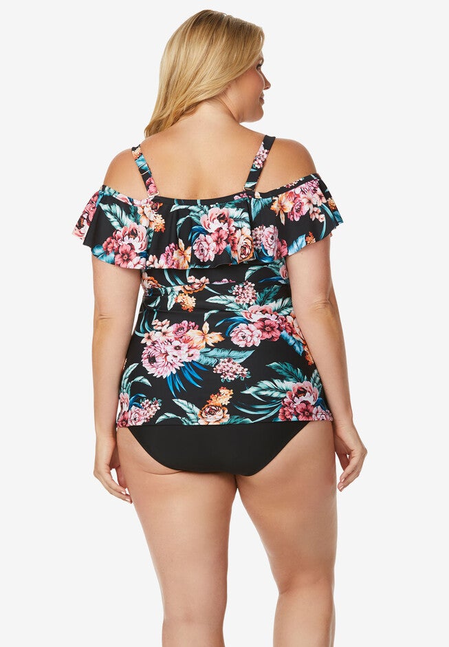 Flounce Tankini Top by Raisins Curve, , on-hover image number null