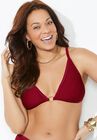 O-Ring Knit Mesh Overlay Bikini Top, , alternate image number null