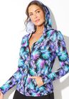 Sun Resistant Zip Hoodie, MULTI ELECTRIC PALM, hi-res image number null