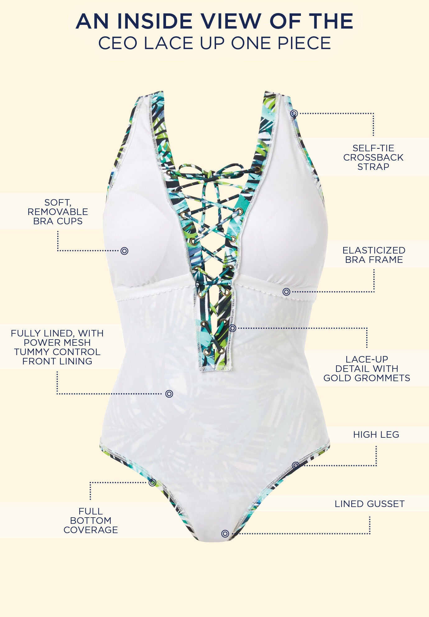 Lace Up One Piece Swimsuit, , alternate image number 2