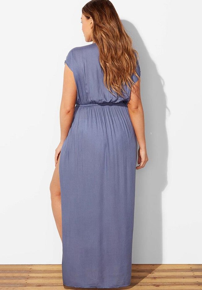 Clara Slit Front Maxi Dress Cover Up, , on-hover image number null