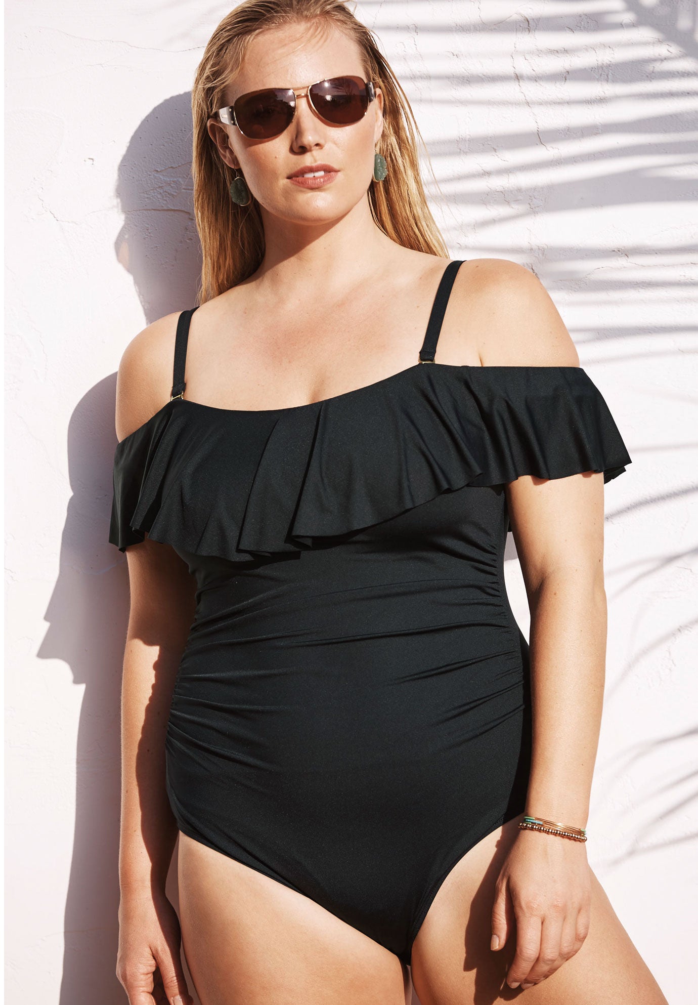 la blanca off the shoulder swimsuit