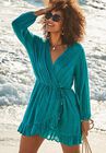 Harley Wrap Cover Up Tunic, TEAL, hi-res image number null