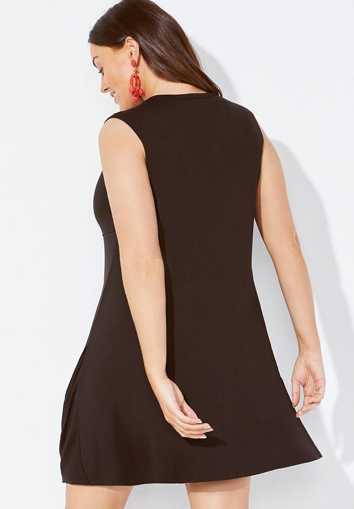 Brittany Black V-Neck Cover Up Dress, , on-hover image number 1