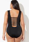 Strappy Scoopneck One Piece Swimsuit, , on-hover image number null