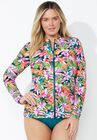 Chlorine Resistant Zip Up Swim Shirt, , alternate image number null