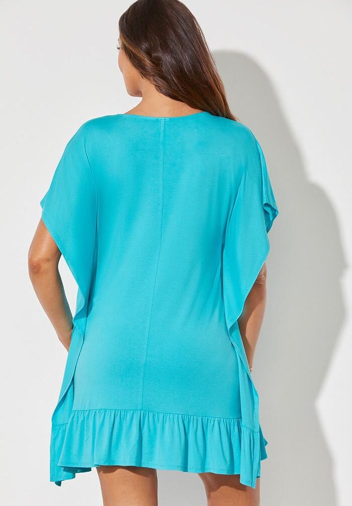 Vienna Ruffle Cover Up Tunic, BLACK, on-hover image number 1
