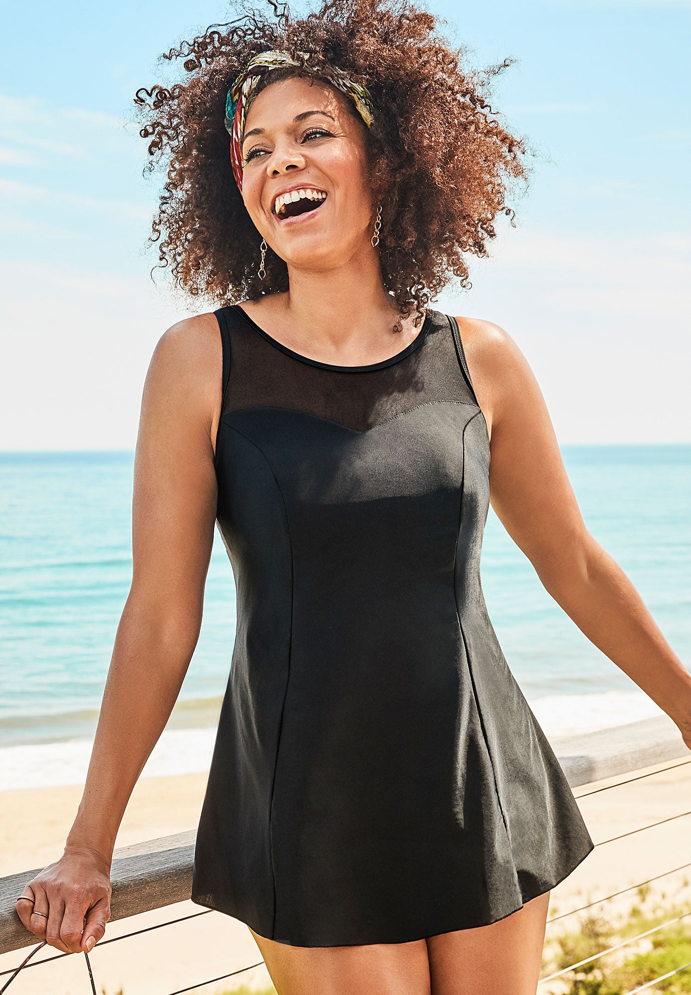 High neck swimdress plus on sale size