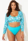 Ambition Long Sleeve Cropped Bikini Top, , alternate image number null