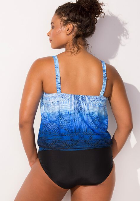 Loop Blouson One Piece Swimsuit, , on-hover image number null