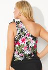 One Shoulder Blouson Tankini Top, , on-hover image number null