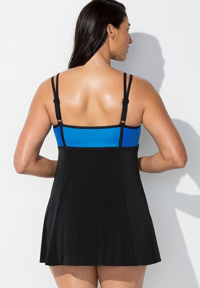 Longitude Colorblock Swimdress, , on-hover image number 1