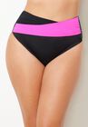 Hollywood Colorblock Wrap Bikini Bottom, BLACK PINK, hi-res image number null