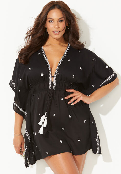 Joanna Open Front Tunic Cover Up, BLACK, hi-res image number null