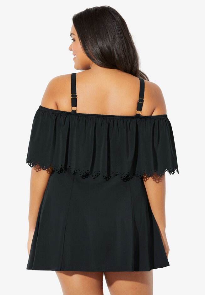 Off-The-Shoulder Swimdress by Fit 4 U®, , on-hover image number null