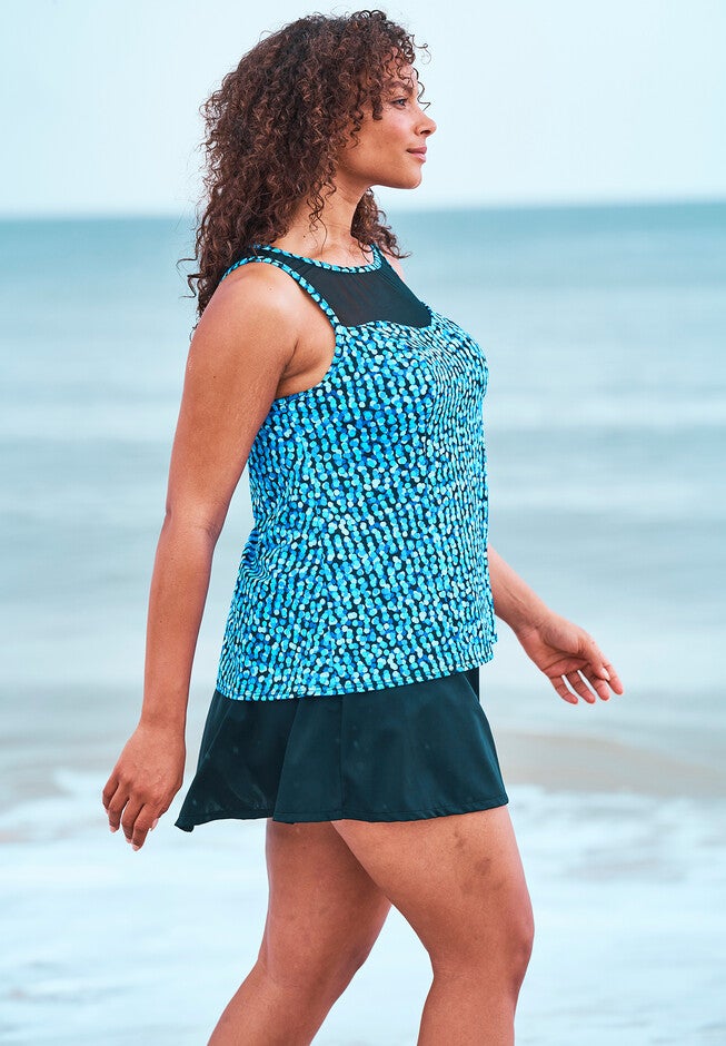 High-Neck Swim Tankini Top by Trimshaper® by Miraclebrand, , alternate image number 2