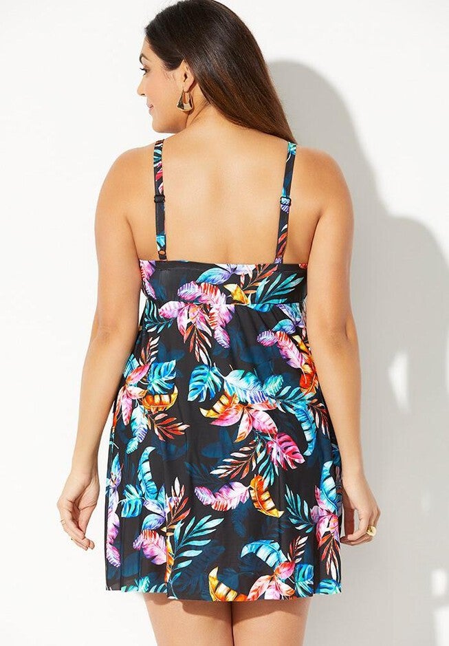 Barbados Draped Sweetheart Swimdress, , on-hover image number null