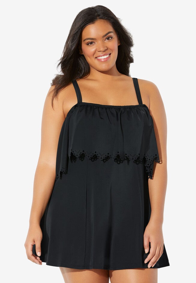 Off-The-Shoulder Swimdress by Fit 4 U®, , alternate image number null