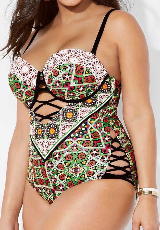 Ibiza Cut Out Underwire One Piece Swimsuit, , alternate image number 2