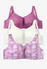 3-Pack Cotton Wireless Bra, PRETTY ORCHID ASSORTED, hi-res image number null
