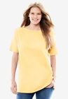 Perfect Printed Short-Sleeve Boatneck Tunic, , alternate image number null