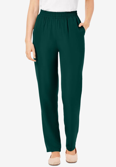 Hassle Free Woven Pant, EMERALD GREEN, hi-res image number null